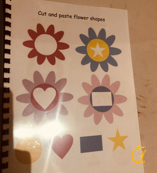 Cut and paste flower Shapes for kids